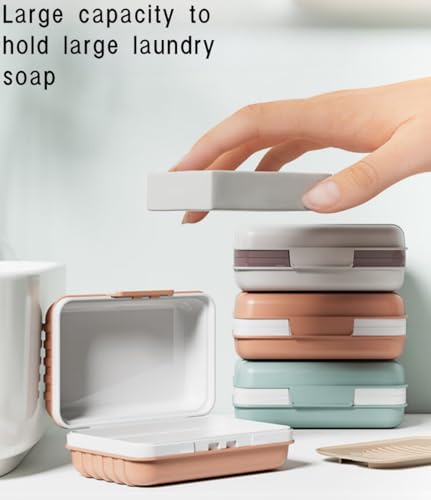 3Pcs Travel Soap Case and 3Pcs Toothbrush Travel Case Set,Leakproof Soap Dish with Lid Portable Toothbrush Holder for Traveling, Camping, Bathroom- Waterproof Drawstring Bag for Boot Backpack