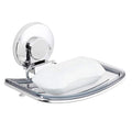 LEVERLOC Chrome Suction Cup Soap Dish Holder for Shower Wall Drill-Free Rustproof Waterproof Wall Mount Strong Suction Removable Bar Soap Sponge Holder for Bathroom Bathtub Kitchen - style: 1 tier Chrome