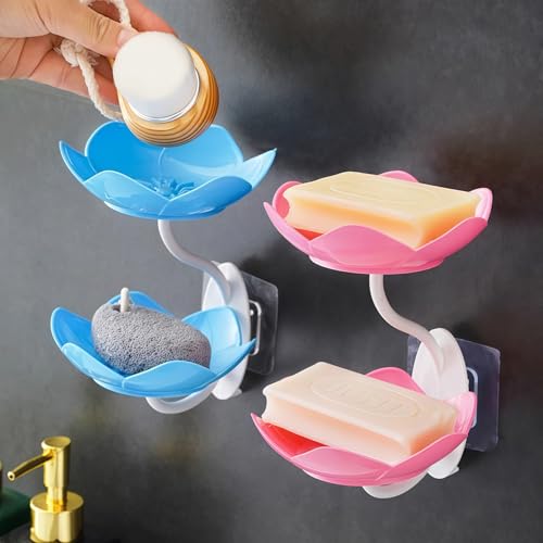 Soap Holder Shower,bar soap Holder,Adhesive Soap Dish for Bathroom Wall - color: D-green
