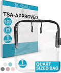 BORSALI TSA Approved Toiletry Bag Clear Quart Size - color: Black
