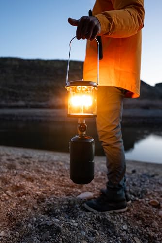 Stansport Propane Mantel Lantern – Outdoor Light with Adjustable Brightness, Carry Handle, Ventilated Hood, High-Output, Portable, for Emergency, Backpacking, Camping – Mantels Included - style: Double