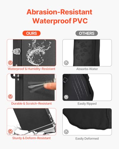 VEVOR Bass Guitar Hard Case, 48.03 in Rectangular Guitar Hard Case, With Lock Latch Keys Handle, PVC Padding Soft Lining Water-Resistant Hard Shell Guitar Cases, for 39-46.5 in Bass Guitars, Black - size: 48.03 inches Rectangular