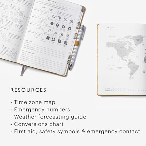 Stone Journal Explorer Notebook – A5 Waterproof Paper Field Journal, Vegan Leather Hardcover, 144 Pages Alternating Ruled & Dot Grid, Back Pocket, Weather-Resistant (Yellow) - color: Yellow