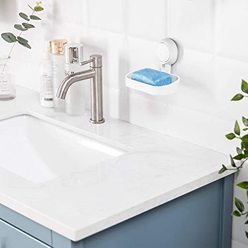 LEVERLOC Soap Holder, Soap Dish for Shower, Suction Cup Bar Soap Holder - style: 1 tier