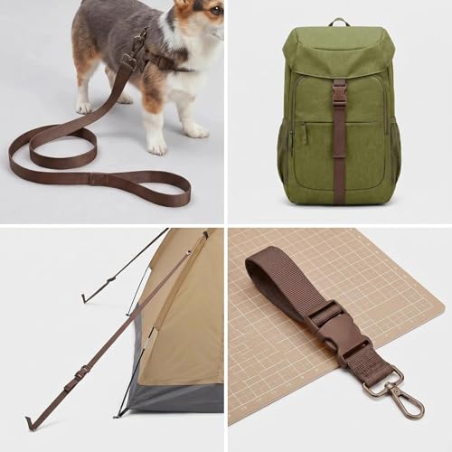1" x12YD Heavy Duty Nylon Webbing Strap DIY Kit - color: Brown