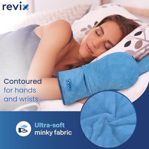 REVIX Heated Hand Mitts Warmers, Microwavable Heating Pad, SkyBlue | Microwave Hand Heating Mitts With Reusable Moist Warmth, Covering Hands And Wrists For Comfortable Home Use, 1 Pair - color: Skyblue