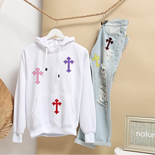 11pcs Cross Patches, Iron on/Sew on Cross Applique Patch, DIY Iron Patches for Jeans Hats Shirts Jackets Backpacks - color: 11pcs Cross