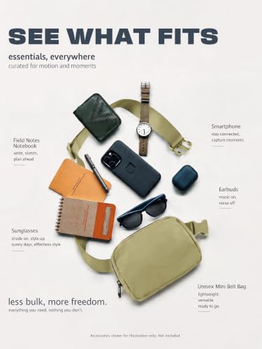 ODODOS Unisex Mini Belt Bag with Adjustable Strap Small Fanny Pack for Workout Running Traveling Hiking, Khaki Green - color: Khaki Green
