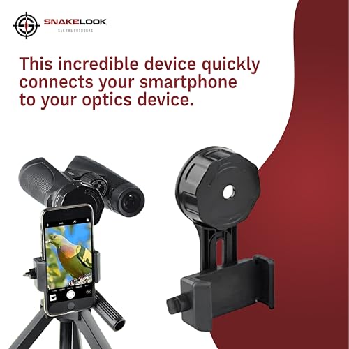 Snakelook™ BINO Quick Connect Binocular Phone Adapter - Capture moments with Universal Smartphone Adapter - Compatible to Binocular, Monocular and Microscope Phone Adapter fits to 2.2"-4" (55mm-102mm)