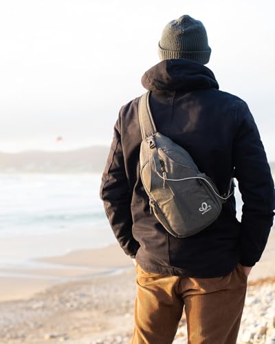WATERFLY Crossbody Sling Backpack Sling Bag Travel Hiking Chest Bags Daypack (Dark gray) - color: Dark Gray