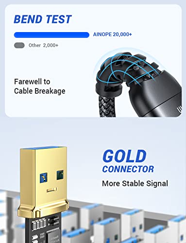 AINOPE USB to USB Cable, 3.3FT*1Pack USB 3.0 A to A Male to Male Cable [Never Rupture] Double End Type A Cord for Data Transfer, Compatible with Hard Drive Enclosures, Laptop Cooler, KVM, DVD Player - color: Black, size: 3.3FT