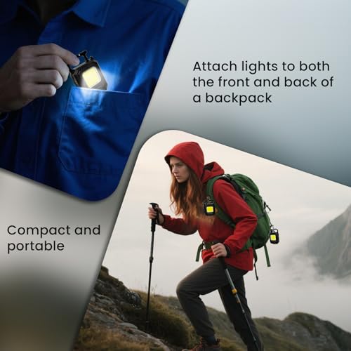 MAKDAK 2PC Cob Keychain Work Light EDC Rechargeable Foldable Keychain Flashlight,Bottle Opener,for Camping,Car Repair,Hiking,Repairing,Power Outrage,Pet Walking,Emergency - style: 2PC