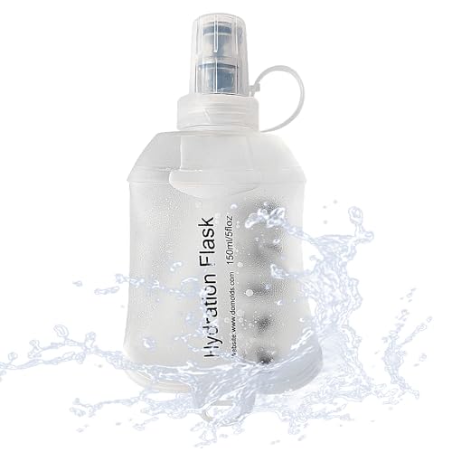 J.CARP 150ml Soft Flask Running Water Bottles, TPU Foldable Running Hydration Flask for Hydration Pack Cycling Hiking Climbing Outdoors Motorbike White - color: White, 150ml
