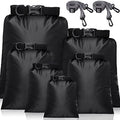 Shappy 6/12 Pcs Waterproof Dry Bags, Lightweight Outdoor Waterproof Dry Stuff Sacks 15/8/5/4/3/2 L and Long Adjustable Shoulder Strap for Kayaking Rafting Boating Hiking Camping - color: Black