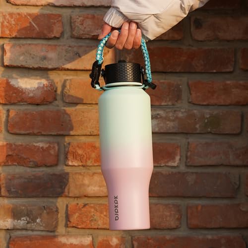 BJPKPK 23oz Insulated Water Bottle with Straw Lid, Stainless Steel Bottle - color: Marshmallow, style: 23oz