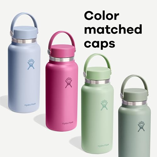Hydro Flask Water Bottle - Insulated Stainless Steel - Wide Mouth Flex Lid, Non Spill, Leakproof and Refillable in 20 Oz Nectar Orange - color: Nectar Orange, style: 20 Oz