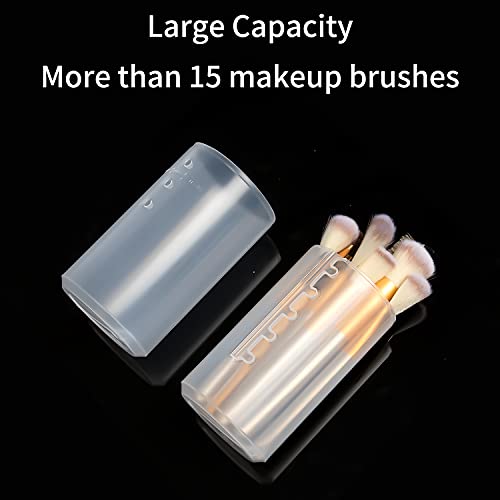 Makeup Brush Holders, 4 Pack of Make up Brushes Organizer Travel Case Retractable Plastic Travel Makeup Brush Holder For Vanity Makeup Artist Brushes Storage Cup - color: Plastic Clear-4pcs