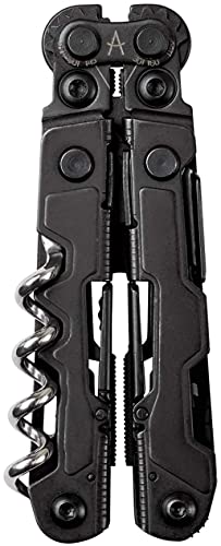 SOG PowerLitre Mini Utility Multi-Tool w/ 19 Lightweight Tools, Compact 5 Inch Long Utility Tool with Knife, Screwdriver, Hex Bit Holder, Black | Compact 5 Inch Long Utility Tool with Knife, Screwdriver, Hex Bit Holder, Utilized both in the pliers and cor