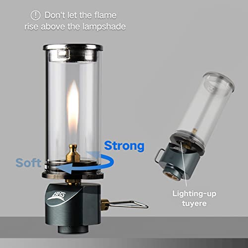 BRS Outdoor Gas Lantern Dreamlike Candle Lamp Portable Tent Lantern Glass Mantle Lantern (BRS-55 1pc)