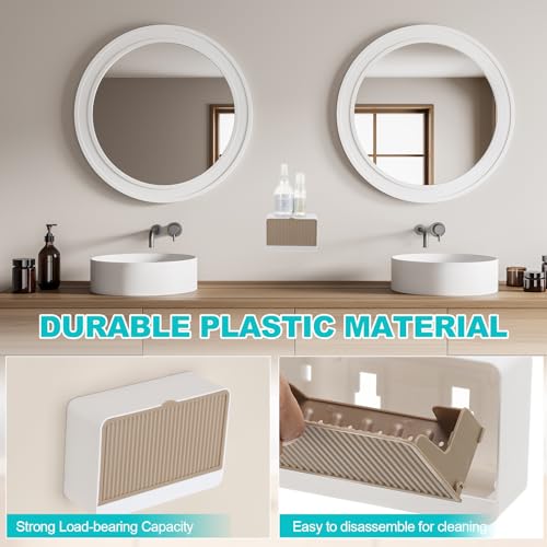 uxcell 2 Pack Dust-Proof Soap Holder, Wall Mounted Soap Dish for Shower Wall No-Drill Adhesive Shower Bar Soap Holder for Bathroom(White, 4.72 x 3.94 Inches) - color: White, size: 4.72 x 3.94 Inches