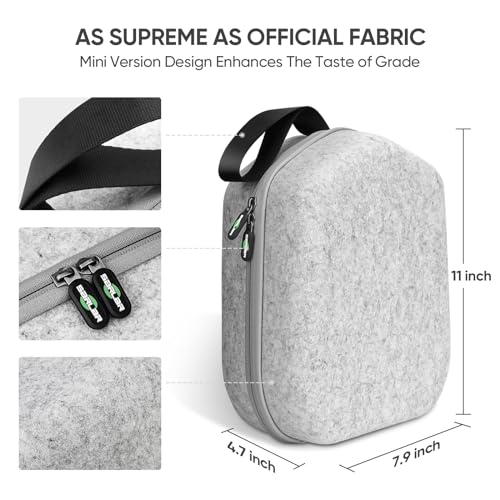 sarlar VR Carrying Case for Meta Quest 3S/3/2, Steam Fream, Original Strap | Odor-Free Felt Hard Shell for Quest and Apple Vision Pro, with Secure Straps and Lens Protector Cover - size: S/For Official Original & Elite Strap