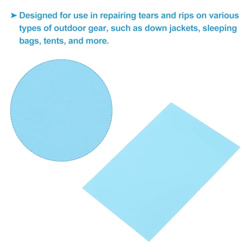 PATIKIL Down Jacket Repair Patch 6" x 8", 10 Pack Self Adhesive Nylon Fabric Patch for Tent Clothes Outdoor Camping Gear, Light Blue - color: Light Blue
