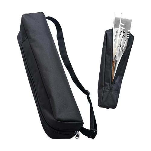 Grill Storage Bag, Oxford Cloth BBQ Tools Carry Bag, Waterproof Grill Utensil Accessory Storage Bag, Grill Utensil Holder Pouch for Camping Picnic Barbecue(size:57 x 10 x 10cm)