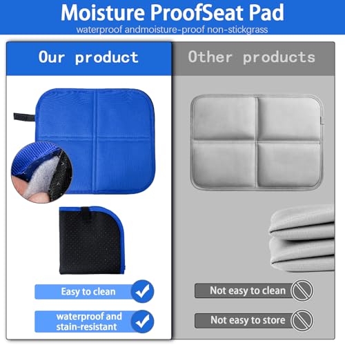 Outdoor Lightweight Waterproof Foldable Seat Cushion, 13.77 x 12.59 Inch Portable Camping Seat Mat for Hiking, Picnics, Beach & Outdoor Activities, 0.25 lbs - size: sky blue-2pcs