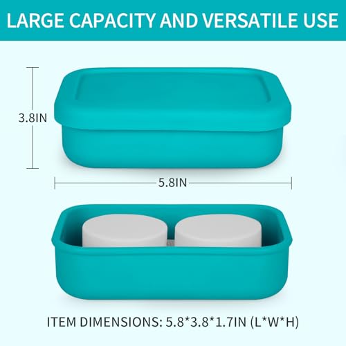 Leak Proof Travel Soap Case,Large Silicone Travel Soap Holder,Portable Soap Box with Drainage Layer,Bathroom Shatter Proof,Suitable for Travel, Bathroom, Camping, Gym(Green) - color: Green