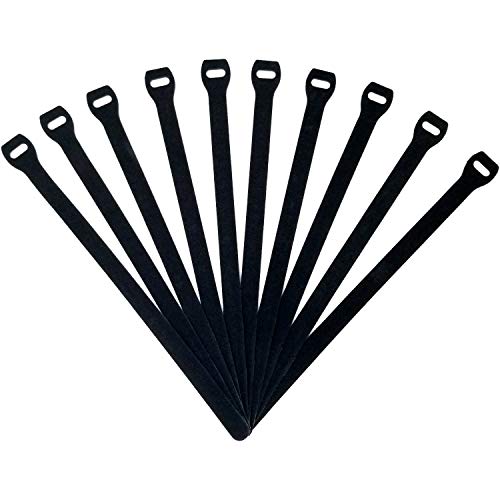 Reusable Cable Ties Large and Strong Gripping Jumbo Size 3/4" x 16" for Large Bundles of Cables - 10 Pack (Black) - color: Black 3/4" X 16"