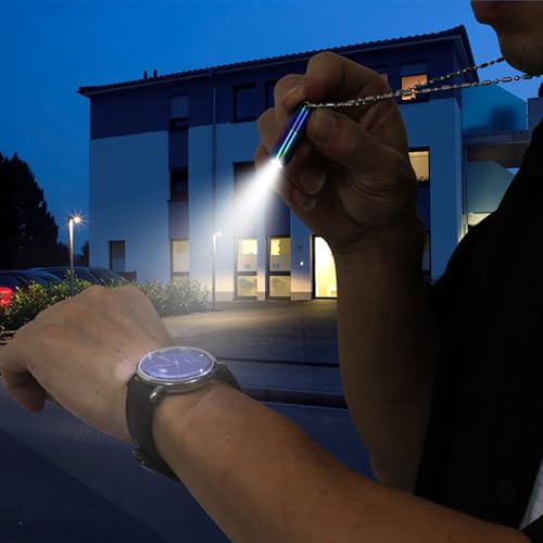 Super Tiny Mini Small Keychain Flashlight,Smallest Bright Long lifetime Key Ring Light Torch for EDC Emergency Dog Walking Sleeping Reading Gift for Student Kids or Parents(e1 stainless steel) - color: Stainless Steel