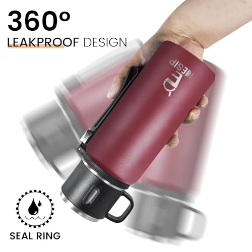 Stainless Steel Insulated Bottle, 20oz with cup Vacuum Insulated Water Bottle, Thermo for Hot Drinks/Cold Drinks,24-Hr Insulation Commute, Travel - color: Red, size: 20 Ounces