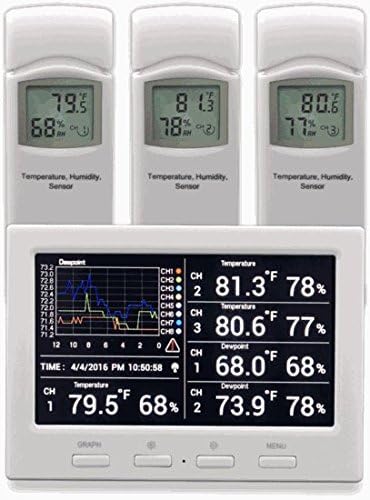 Ambient Weather WS-3000-X3 Thermo-Hygrometer Monitor w/ 3 Remote Sensors - size: 1 Console / 3 Sensors
