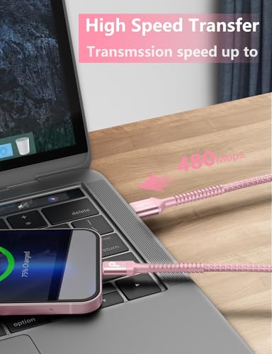 iPhone Charger 6FT 2Pack, Lightning Cable [Apple MFi Certified] iPhone Fast | Charging Cord Compatible with iPhone 14/13/12/11 Pro Max/XS MAX/XR/8/7/Plus/6S/6/SE/5S/iPad (Pink) - color: Pink, size: 6FT, style: USB A to Lightning