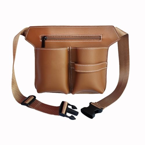 Scissor Bag,Barber PU Leather Waist Pouch,Professional Hairdressing Tools Storage Holster with Waist Belt,Hairstylist Waist Belt,Professional Hairdressing Tools Storage Holster - color: Yellow