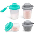 SOPHICO 1.5 & 3.2oz Salt and Pepper Shaker,With Moisture Proof silicone lid | Moisture Proof Sinlicone Lids, Spice Shaker to go for Camping Travel Picnic Lunch Boxes - color: Mint & Grey, Small & Medium