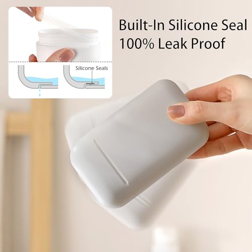 AIDIMMING Travel Soap Case, Leakproof Bar Soap Holder with Drain Tray, Gray | Compact bar soap travel case for one regular bar; removable draining layer for gym, camping, hotels and business trips - color: Gray