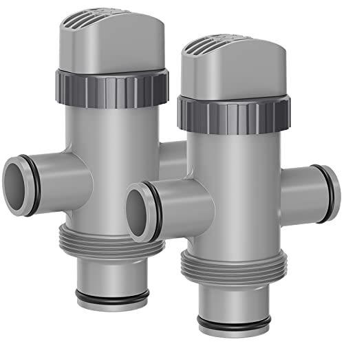 SHAPON Dual Split Hose Plunger Valve Compatible with Intex Pool Parts - color: Light grey