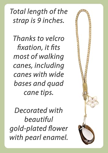 Asterom Cane Strap for Women, Walking Cane Accessories - Fashionable Cane Wrist Strap - color: Tan