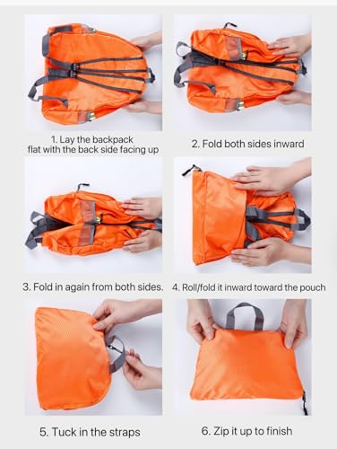 Haneulbit Foldable Backpack, Lightweight Backpack and Waterproof Backpacks for Travel and Hiking - color: Black