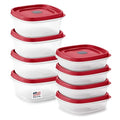 Rubbermaid 16-Piece BPA-Free Plastic Food Storage Set, Red Vented Lids - Microwave, Dishwasher Safe: Perfect for Meal Prep, Leftovers, and Kitchen Organization - size: 16-Piece