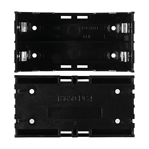 6pcs 18650 Battery Case Holder 2 Slots X 3.7V 18650 Battery Storage Box, in Parallel Black Plastic Batteries Clip Box with Pin for DIY Parallel or Series Circuit PCB Projects - color: 6pcs 18650 Battery Case Holder 2 Slots