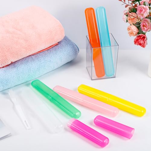 35 Pcs Travel Toothbrush Case, 7 Colors Plastic Toothbrush Storage