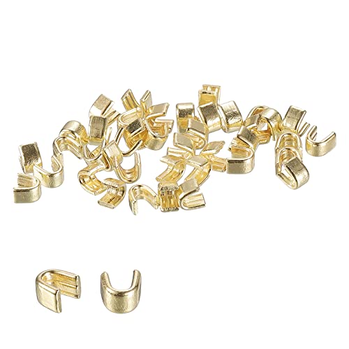 uxcell 40Pcs Zipper Slider Retainers, #3 U Shape Top Stoppers for Bags Coats Jackets Closed-end Zippers Replacing, Light Golden - color: Light Golden, size: #3