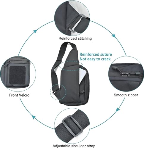 Shoulder holster bag for concealed carry of handguns Chest pack with Sling Ccw Sling Bag Tactical Crossbody Bag - color: Gray