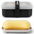 Compact Leakproof Travel Soap Case with Lid & Silicone Strap - Portable Draining Soap Bar Holder for Gym, Bathroom, Camping - Lightweight Silicone Soap Dish Container (Black) - color: Black