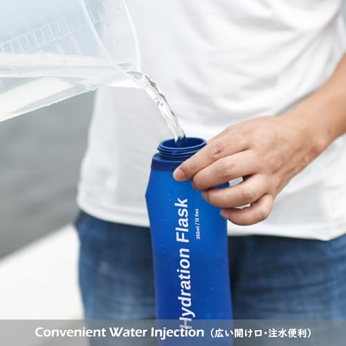 TRIWONDER TPU Soft Folding Water Bottles BPA-Free Collapsible Flask for Hydration Pack - Ideal for Running Hiking Cycling Climbing (350ml/11.83oz) - color: 350ml/11.83oz