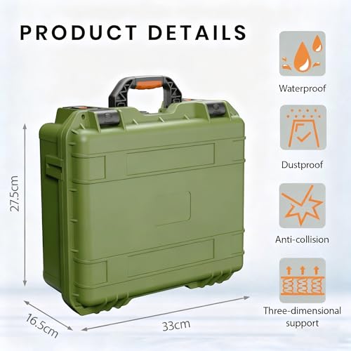 Starlink Mini Case, IP67 Waterproof Hard Travel Case with Precision Foam for Starlink Dish & Accessories, Heavy-Duty Protection for Camping & Outdoor Use (Green)