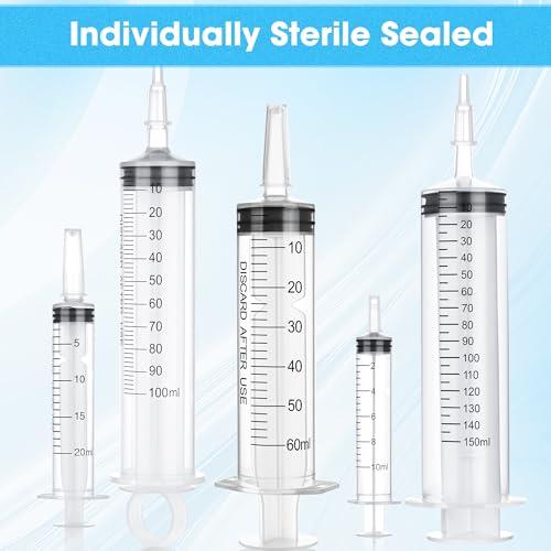 3 Pack 60mL Plastic Syringes for Liquid - Large Syringe Without Needle for Liquid, Measurement & Scientific Labs - style: 60 ml