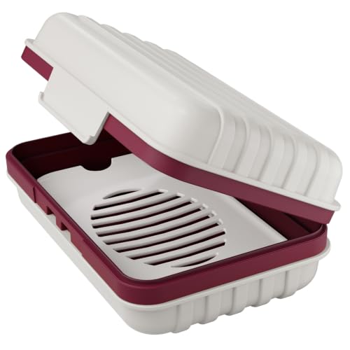 Quatish Leakproof Bar Soap Holder Dish with Lid for Shower, Portable Travel Soap Case Box for Gym, Camping, Hiking, Outdoor Use, Travel Size Toiletries Essentials, Keeps Soap Dry, WhiteRed - color: Whitered